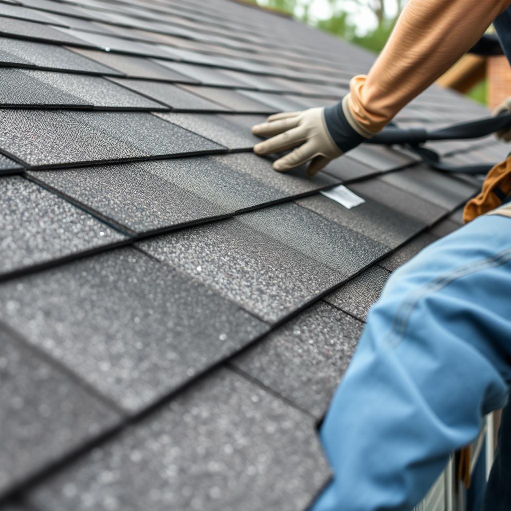 Aerial view of a Seattle area roof replacement project showing roofing materials including GAF-certified products